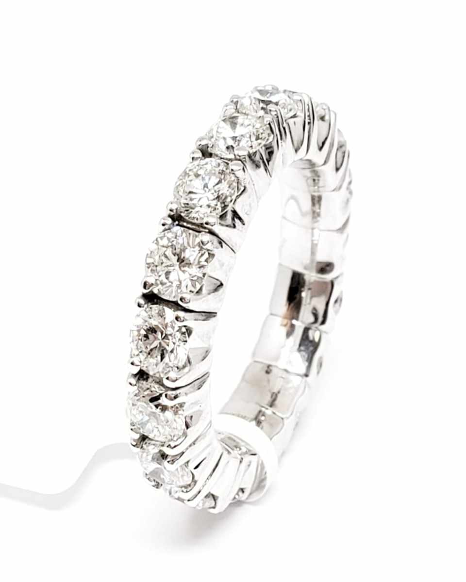 18K White Gold Diamond Ring, 3.92tcw, Size 6.5-8.5